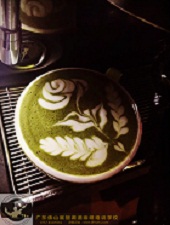 創意玫瑰抹茶拿鐵咖啡拉花系列